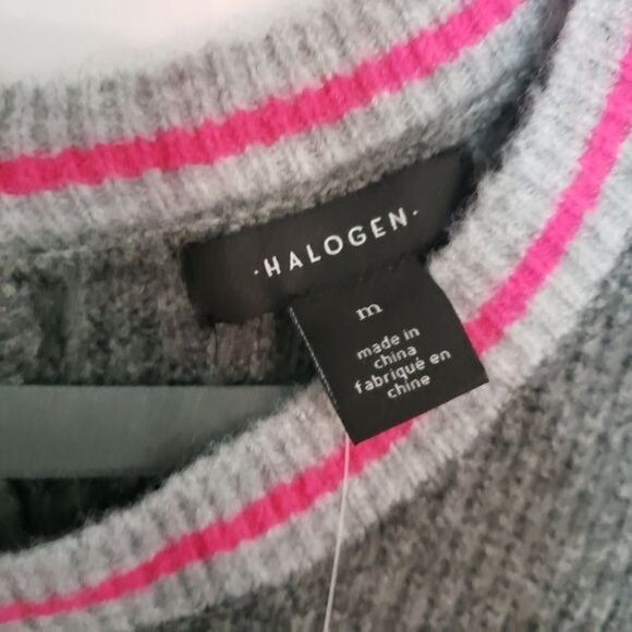 NWT Halogen Gray Dark‎ Heather Blouson Sleeve Sweater Size medium - Picture 6 of 8